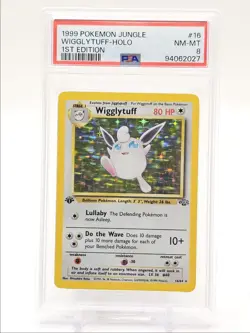 WIGGLYTUFF 1999 POKEMON JUNGLE 1ST EDITION RARE HOLO 16/64 PSA 8 Q0004 - Image 1