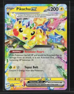 2024 Pokemon Scarlet & Violet Stellar Crown Pikachu EX Tera #57/191 - Image 1