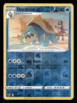 Drednaw SWSH04: Vivid Voltage #039/185 Rare Reverse Holo Pokemon LP - Image 1