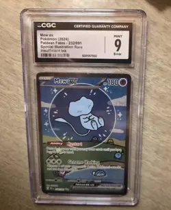 CGC 9 - ERROR (Insuff. Ink) Mew ex 232/091 SIR SV Paldean Fates (1) - Pokemon - Image 1
