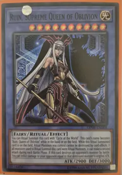YuGiOh Ruin, Supreme Queen of Oblivion Super Rare OP08-EN004 - Image 1