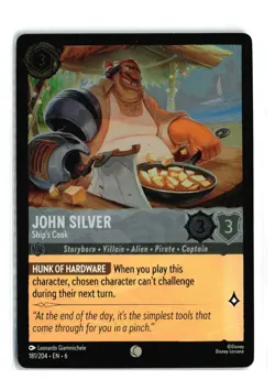 JOHN SILVER SHIP'S COOK 181/204 COLD FOIL DISNEY LORCANA NM - Image 1