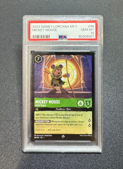 Disney Lorcana First Chapter - Mickey Mouse Artful Rogue #88 SR - Gem PSA 10 - Image 1