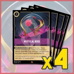 Disney Lorcana TCG: MYSTICAL ROSE x4 Ursula's Return Rare - Image 1