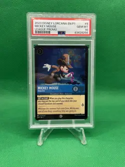2023 DISNEY LORCANA EN P1-PROMO LEAGUE PROMO #8 MICKEY MOUSE - DETECTIVE PSA 10 - Image 1