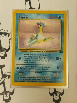 Pokemon TCG Lapras 10/62 - English Fossil Holo Raw Card MP/HP See Photos - Image 1