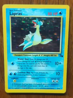 Pokemon TCG Lapras 10/62 - English Fossil Holo Raw Card MP/HP See Photos - Image 2