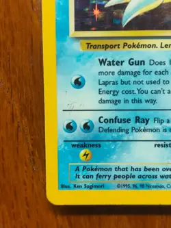 Pokemon TCG Lapras 10/62 - English Fossil Holo Raw Card MP/HP See Photos - Image 3