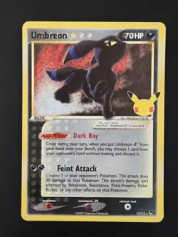 Umbreon Gold Star Celebrations Classic Collection Pokemon 17/17 Holo Card - Image 1