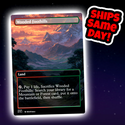 Wooded Foothills - Custom Art Magic: The Gathering Playtest Card - Commander EDH - Image 1