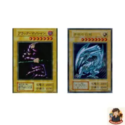2 card Dark Magician Blue-Eyes White Dragon No Ref Stainless Steel 20th YuGiOh - Image 1
