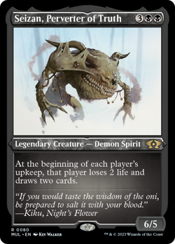 Seizan, Perverter of Truth (Foil Etched) [Multiverse Legends] Magic MTG - Image 1