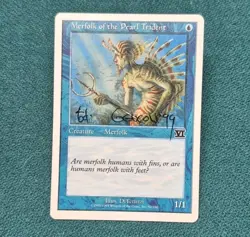 UNPLAYED SIGNED Merfolk of the Pearl Trident Magic 6th MTG TONY DITERLIZZI EDH - Image 1