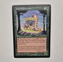 Unplayed Gold Signed Magic NM MTG Giant Caterpillar Visions Zina Saunders Edh - Image 1