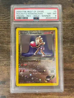 Pokemon Rockets Hitmonchan 9 Winner Best of Promos PSA 8 - Image 1