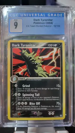 2004 Pokemon Team Rocket Returns Dark Tyranitar 19/109 CGC 9 - Image 1