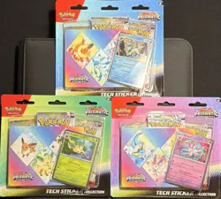 Pokemon TCG Prismatic Evolutions Tech Sticker Collection Set Lot Of 3 Sealed New - Image 1