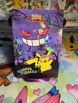 Cracked Ice Holo Gengar With Pikachu Halloween Database Set NON TCG Pokemon - Image 1