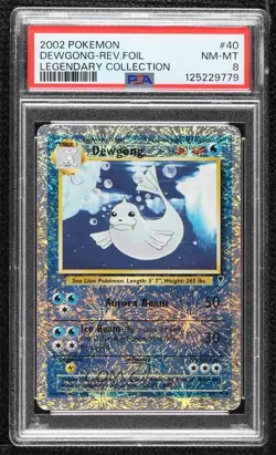 Dewgong Reverse Foil Pokemon Legendary Collection PSA 8 2002 - Image 1