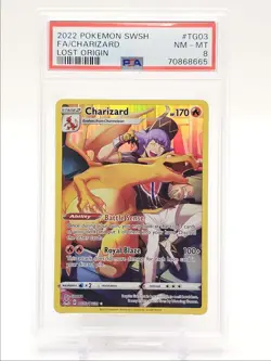 CHARIZARD 2022 POKEMON LOST ORIGIN TRAINER GALLERY RARE B TG03 PSA 8 Q0004 - Image 1