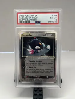 2003 POKEMON EX RUBY & SAPPHIRE #103 SNEASEL EX-HOLO PSA 6 - Image 1