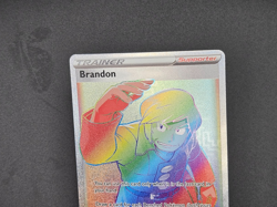 Pokemon TCG Brandon 203/195 Secret Rare Silver Tempest Sword & Shield Trainer - Image 2