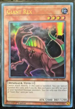 YuGiOh Giant Rex Ultra Rare 1st Edition BLLR-EN027 - Image 1