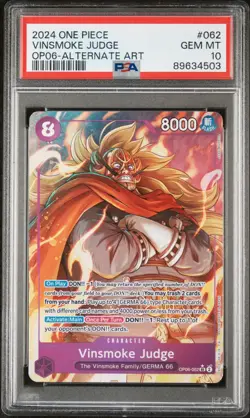 One Piece Wings Of The Captain ENGLISH Vinsmoke Judge Alt Art *GEM MINT PSA 10* - Image 1