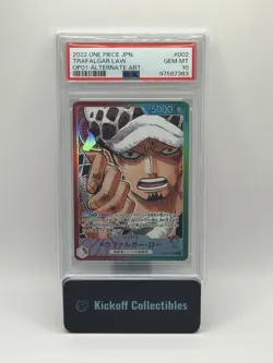 TRAFALGAR LAW ALTERNATE ART ONE PIECE JAPANESE OP01-ROMANCE DAWN 2022 002 PSA 10 - Image 1