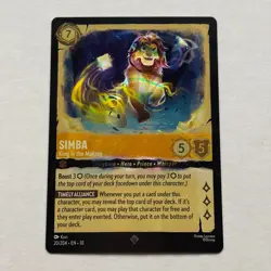 Simba 20/204 Disney Lorcana Whispers in the Well Super Rare Cold Foil NM - Image 1