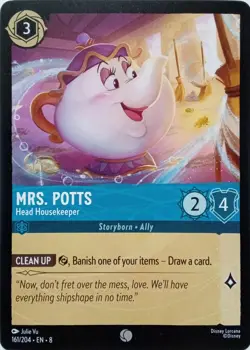 161/204 MRS. POTTS HEAD HOUSEKEEPER EN8 COMMON DISNEY LORCANA CARD - Image 1