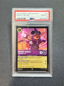 Disney Lorcana First Chapter - Mickey Mouse Wayward Sorcerer #51 SR - Gem PSA 10 - Image 1