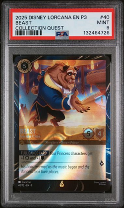 2025 DISNEY LORCANA EN P3-PROMO #40 BEAST COLLECTION QUEST PSA 9 - Image 1