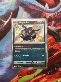 Pokemon Card Kingambit 187/091 Paldean Fates Shiny Rare Near Mint - Image 1