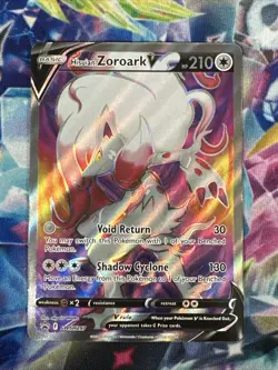 Pokemon TCG Hisuian Zoroark V SWSH297 Full Art Black Star Promo Holo Rare Card - Image 1