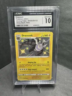 Pokemon TCG Dracozolt SV045/SV122 CGC 10 Shining Fates Shiny Vault Holo 2021 - Image 1