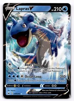 Lapras V SWSH01: Sword & Shield Base Set - Pokemon NM 049/202 - Image 1