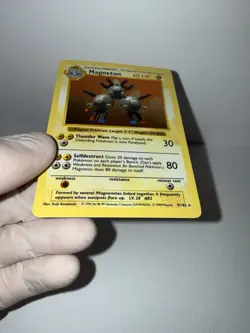Pokemon Magneton Base Set (Shadowless) Holo Rare 9/102 English 1999 WOTC Card - Image 3