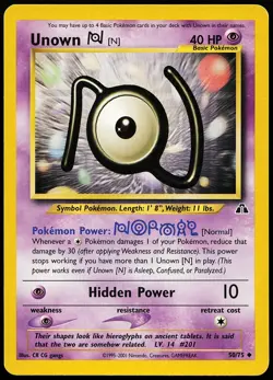 Unown [N] 50/75 Uncommon Neo Discovery Pokemon Card - Image 1