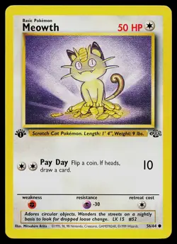 Pokemon Card - Meowth Jungle 56/64 Common 1st Edition - Image 1