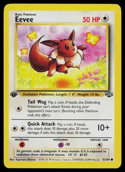 Pokemon Card - Eevee Jungle 51/64 Common 1st Edition - Image 1