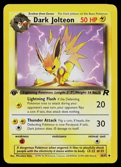 Pokemon Card - Dark Jolteon Team Rocket 38/82 Uncommon 1st Edition - Image 1