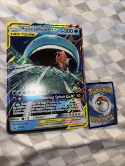 Pokemon TCG Magikarp Wailord GX Tag Team SM166 Jumbo Promo Card - Image 1