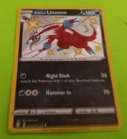 Galarian Linoone Shiny Holo Rare SV079/SV122 Shining Fates Pokemon Card MINT - Image 1