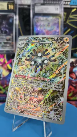 Magneton SVP159 Black Star Promo Illustration Rare Holo Pokemon Card 2024 NM - Image 1