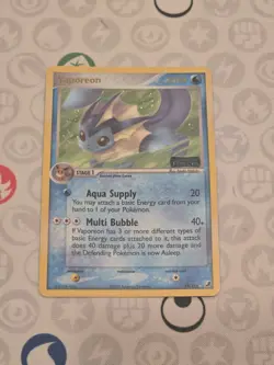 Vaporeon 19/115 Stamped Reverse Holo Rare EX Unseen Forces Pokemon Card - Image 1