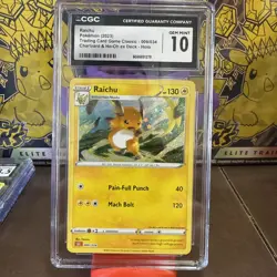 CGC 10 Raichu Holo 009/034 Trading Card Game Classic CLC Pokemon Card - Image 1