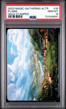 2023 MTG ALTR Plains (LOTR) Art Card Gold Stamped PSA 10 - Image 1
