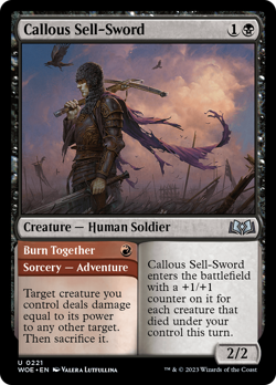 Callous Sell-Sword // Burn Together [Wilds of Eldraine] Foil Near Mint - Image 1
