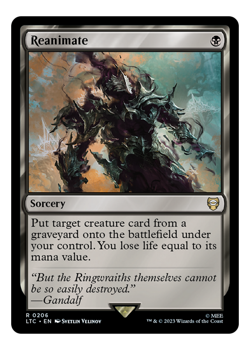 MTG - 1 x Reanimate - Rare Black Sorcery - LOTR Commander (LTC) - M/NM - Image 1